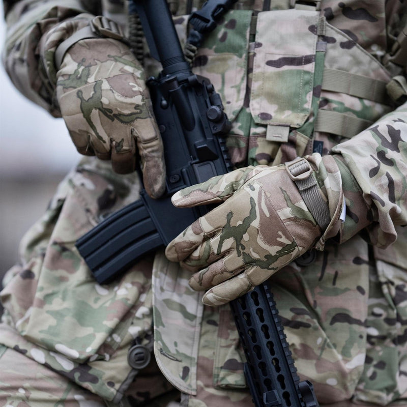 Gants tactiques militaires britanniques en cuir véritable, protection légère des mains MTP