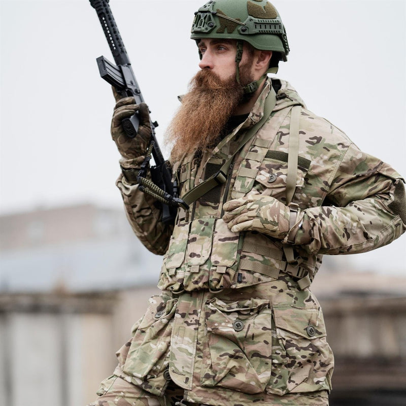 Gants tactiques militaires britanniques en cuir véritable, protection légère des mains MTP