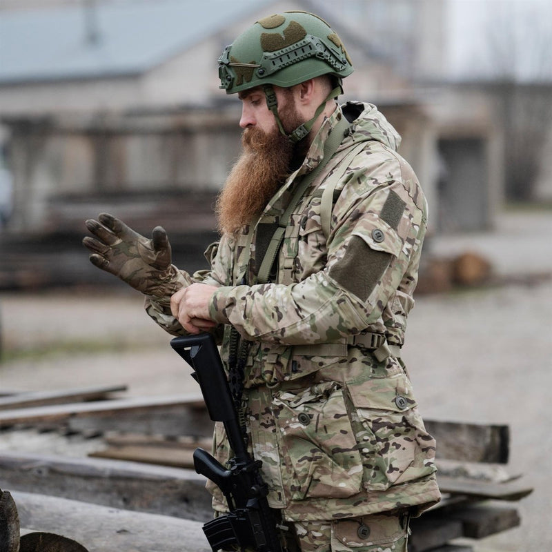 Gants tactiques militaires britanniques en cuir véritable, protection légère des mains MTP