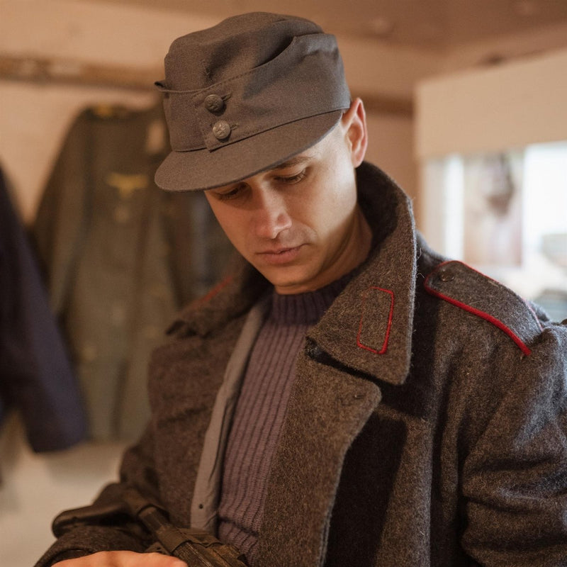 Véritable trench-coat bulgare militaire en laine de l'armée, manteau d'hiver épais et brillant