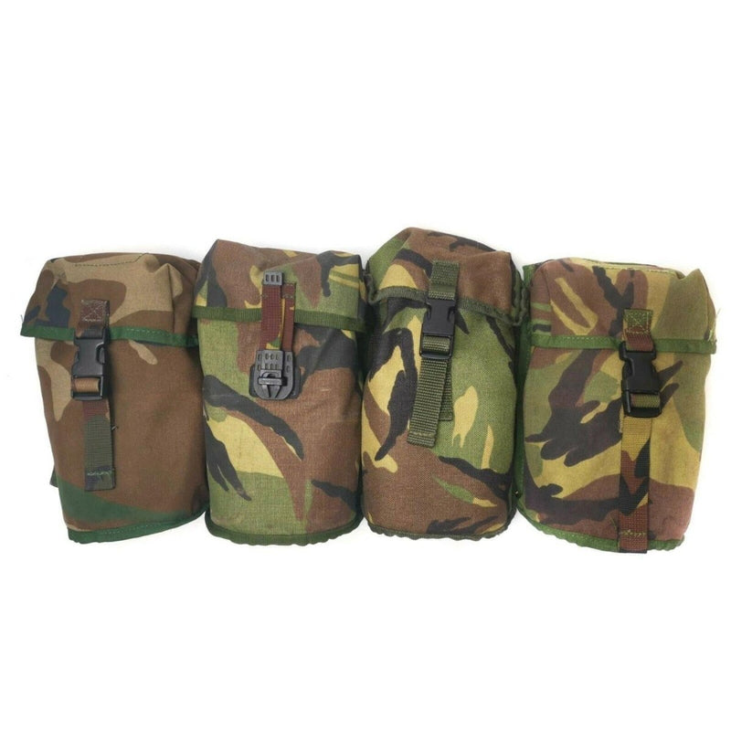 Véritable gourde de l'armée néerlandaise avec pochette et tasse en acier inoxydable camouflage DPM MOLLE