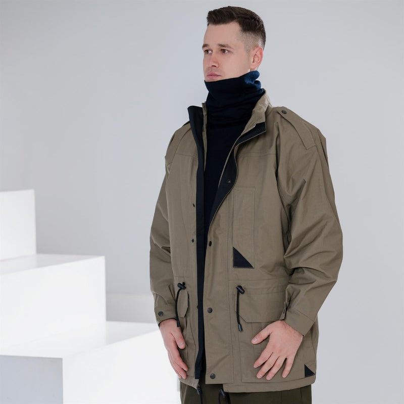 Véritable parka de l'armée néerlandaise avec doublure OD manteau vert veste d'officier pour homme Kaki NEUF