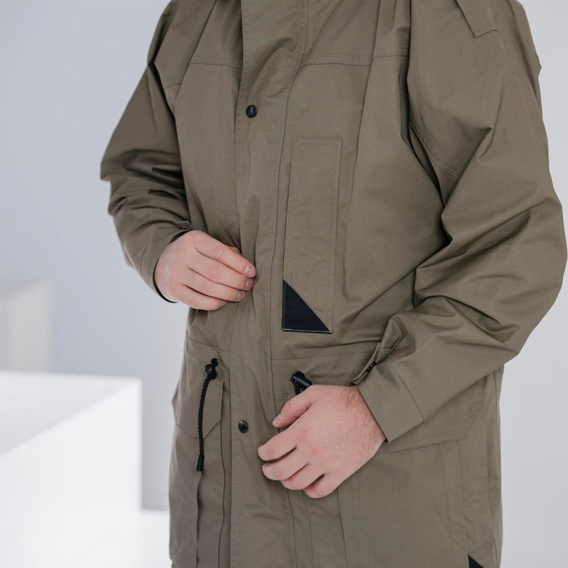 Véritable parka de l'armée néerlandaise avec doublure OD manteau vert veste d'officier pour homme Kaki NEUF