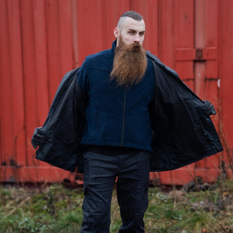 Véritable veste polaire bleue de la police de l'armée allemande, pull chaud pour temps froid, NEUF