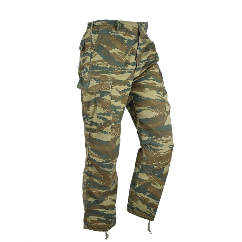 Pantalon BDU authentique de l'armée grecque, camouflage lézard ripstop, pantalon excédentaire militaire grec