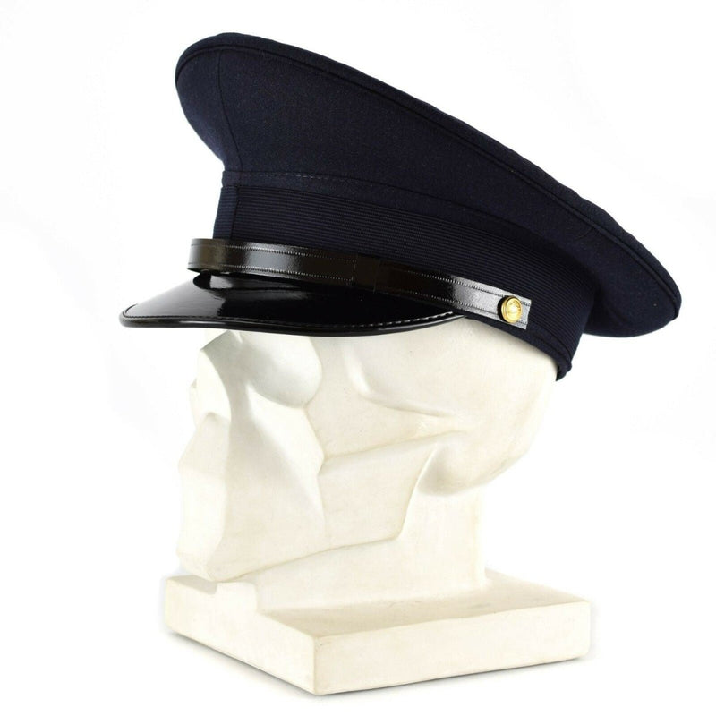 Casquette à visière de l'armée italienne authentique Casquette militaire de l'armée de l'air bleue