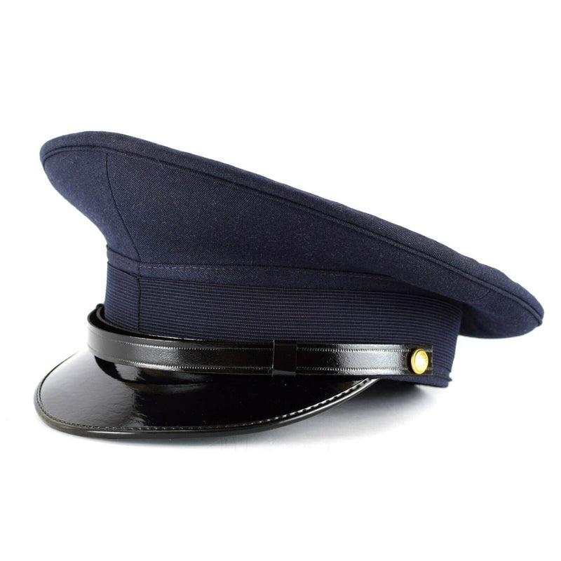 Casquette à visière de l'armée italienne authentique Casquette militaire de l'armée de l'air bleue