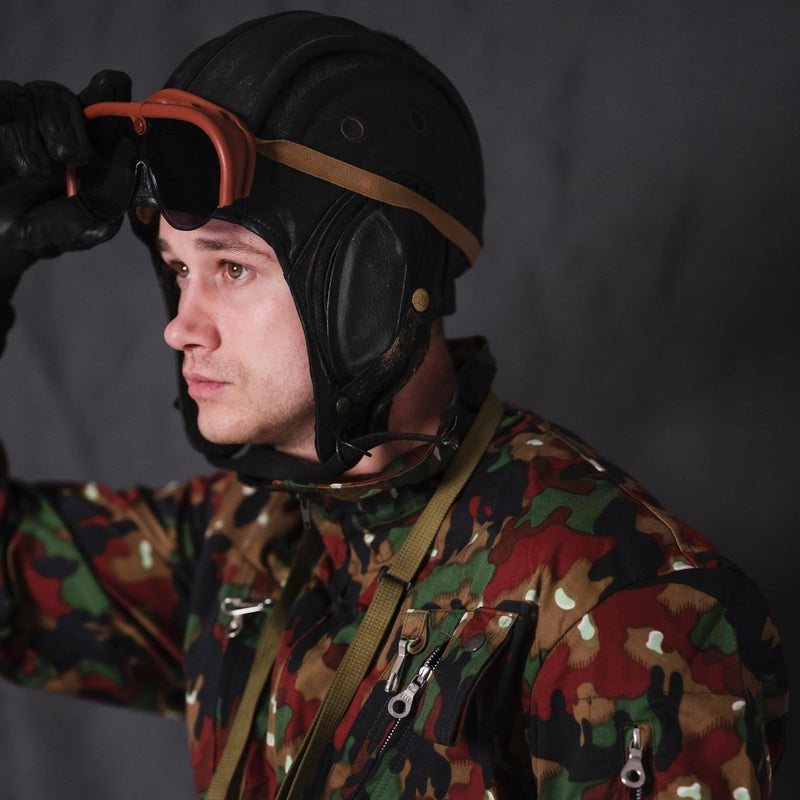 Lunettes de protection authentiques pour tankistes de l'armée italienne. Neuves avec étui de protection contre la poussière et le vent