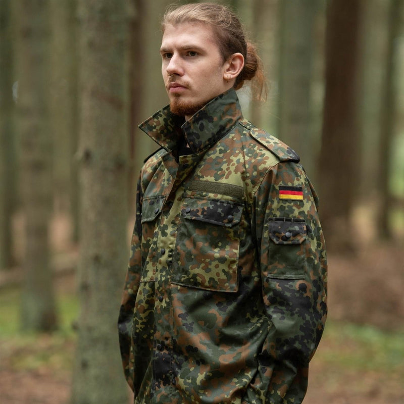 Chemises militaires tactiques Leo Kohler, veste de combat légère camouflage flecktarn BW