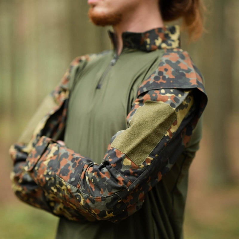 Chemises de style militaire américain de marque MFH, camouflage flecktarn, combat tactique sur le terrain, NEUF