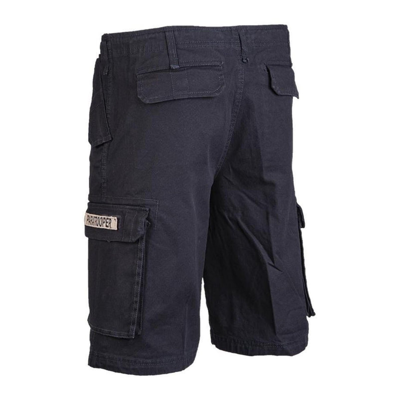 Short parachutiste léger en moleskine noire prélavée de style militaire de marque Mil-Tec