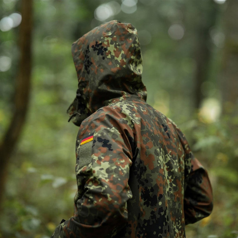 Veste de campagne de l'armée allemande de marque Mil-Tec GoreTex Flecktarn camouflage imperméable à l'eau