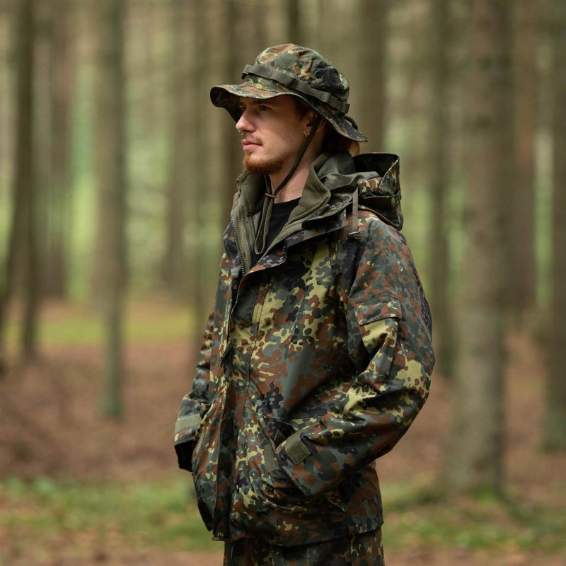 Chapeau de brousse de style militaire en ripstop de marque Mil-Tec, casquette militaire légère en flecktarn