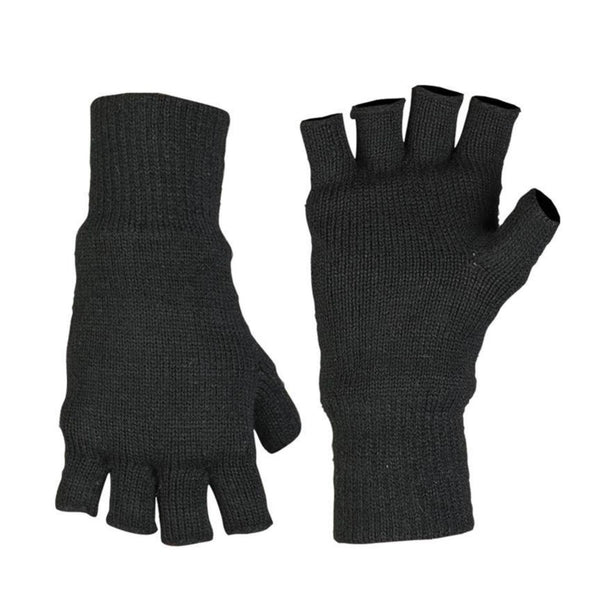 Gants Mil-Tec pour hommes, chauds, sans doigts, doublure THINSULATE™, équipement tactique d'hiver noir