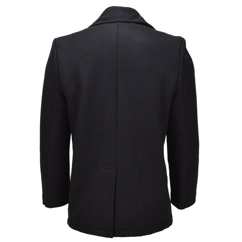 Manteau croisé en laine mélangée pour homme MIL-TEC de style bleu marine, noir