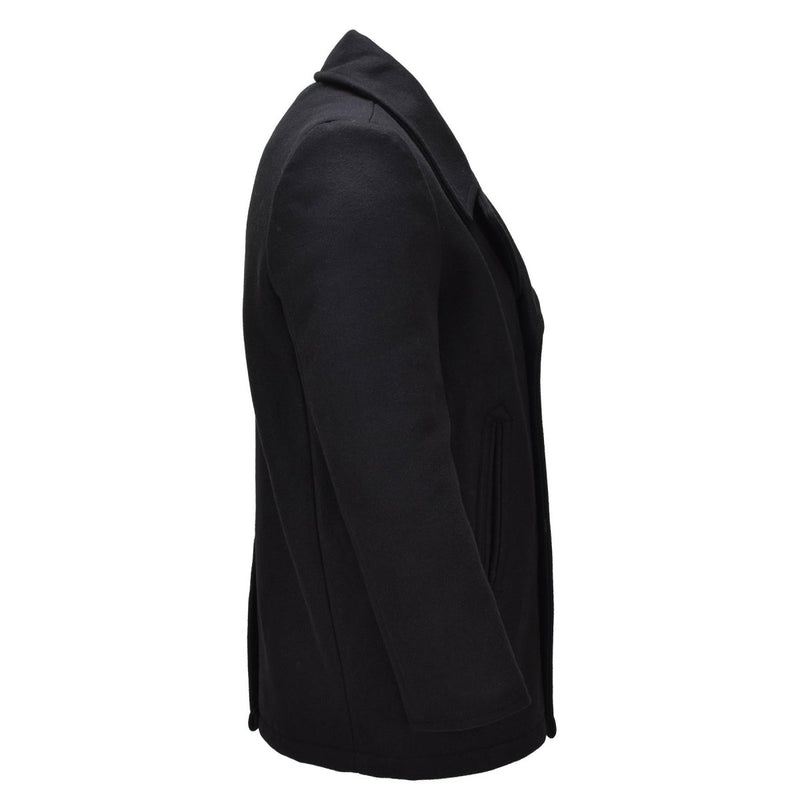 Manteau croisé en laine mélangée pour homme MIL-TEC de style bleu marine, noir