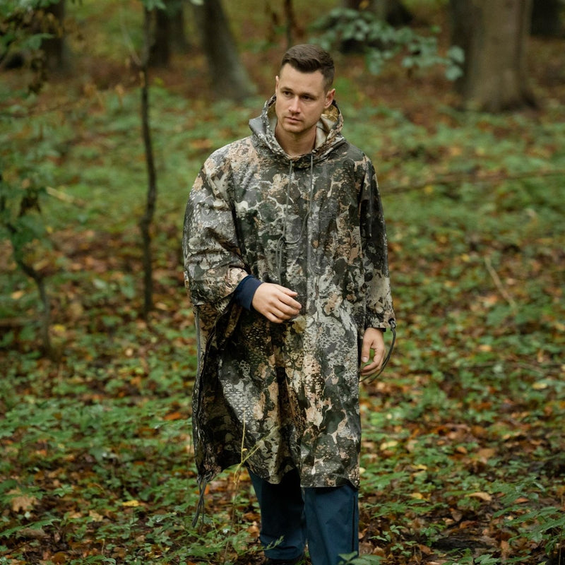 Tente légère imperméable à capuche enduite de PVC avec poncho camouflage MIL-TEC