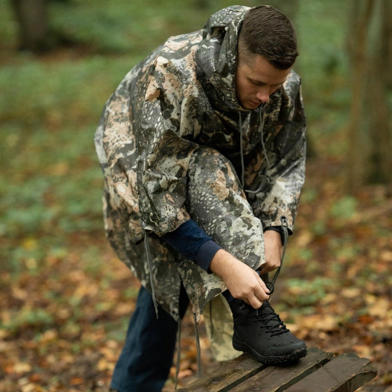 Tente légère imperméable à capuche enduite de PVC avec poncho camouflage MIL-TEC