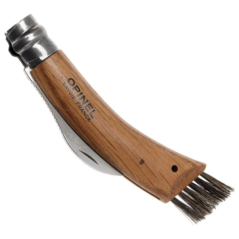 Couteau de poche à champignons Opinel N°08 en acier inoxydable avec manche en hêtre