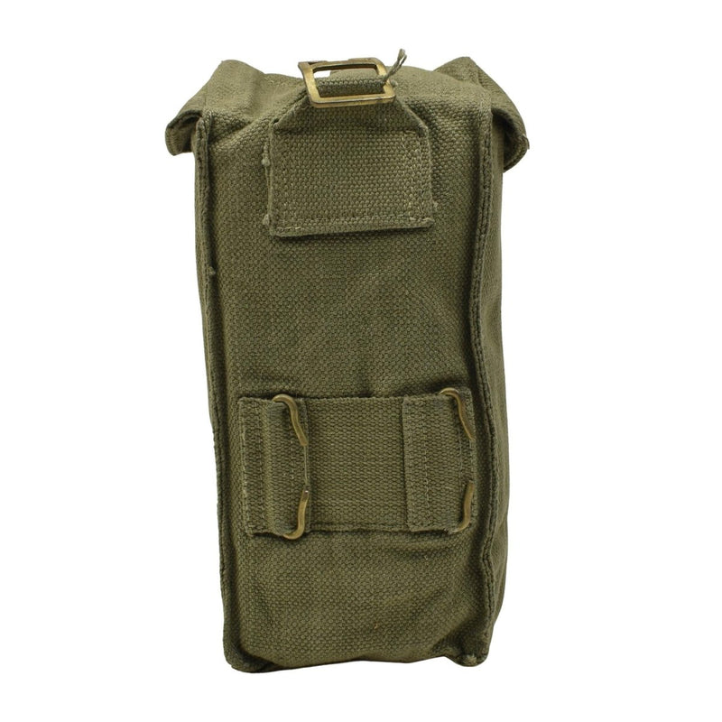 Sac porte-chargeur de taille moyenne en toile durable de l'armée belge d'origine, couleur olive