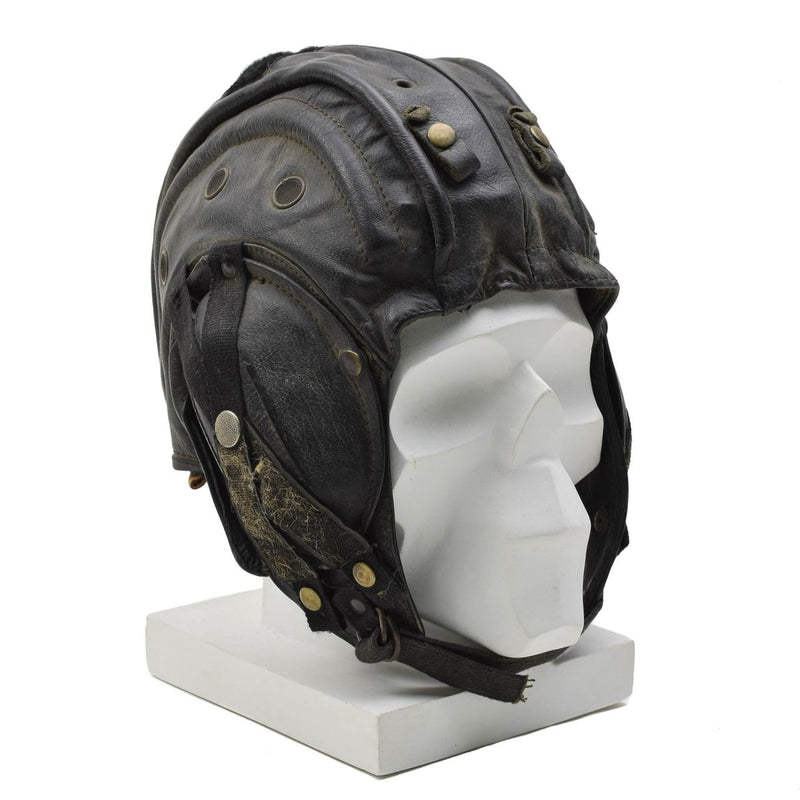 Casque de sécurité militaire belge d'origine pour tankiste, protection des oreilles et de la tête, chapeau noir