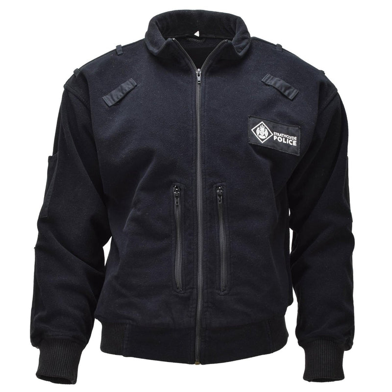 Veste de police originale britannique Strathclyde avec poignets et ourlet élastiques Noir