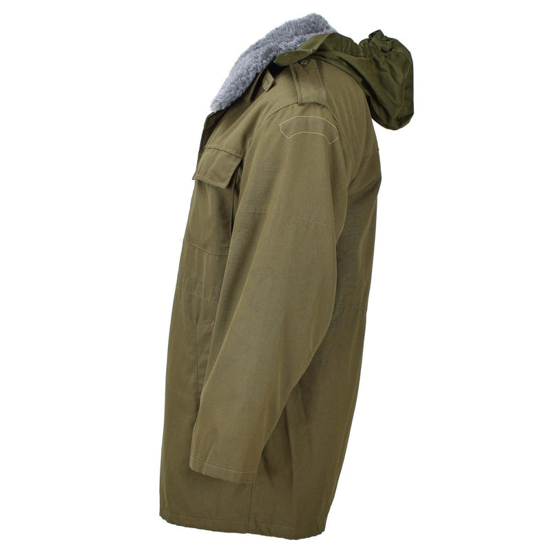 Veste militaire tchèque d'origine parka M85 avec doublure à capuche et ourlet long armée Olive