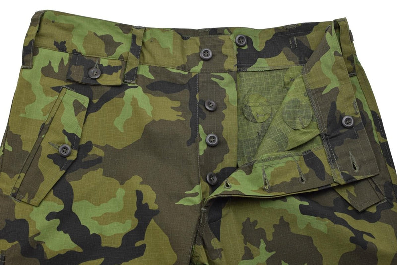 Pantalon de campagne militaire tchèque d'origine M95 RipStop avec grandes poches et visière camouflage 95