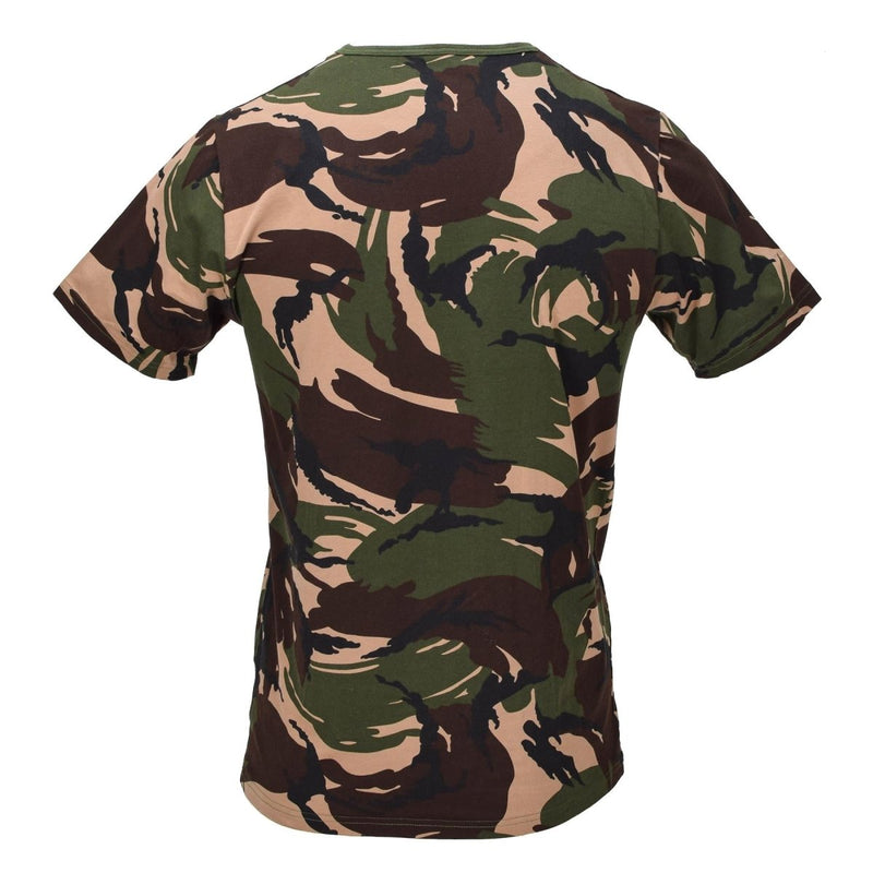 T-shirt militaire néerlandais original léger à manches courtes avec motif camouflage forestier