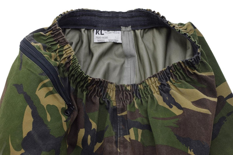 Pantalon imperméable militaire néerlandais d'origine taille élastique DPM Woodland Camo