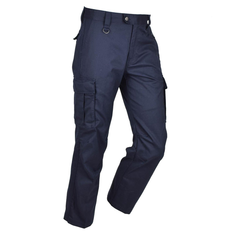 Pantalon de travail militaire néerlandais d'origine pour homme, genoux renforcés, poches cargo, bleu