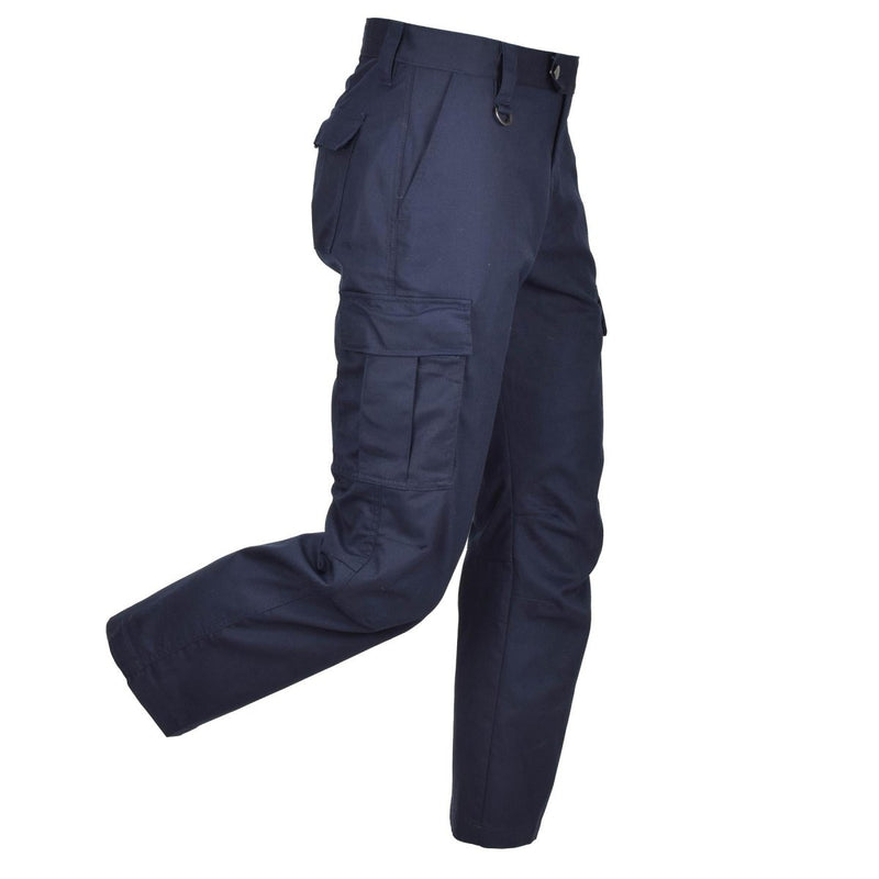 Pantalon de travail militaire néerlandais d'origine pour homme, genoux renforcés, poches cargo, bleu