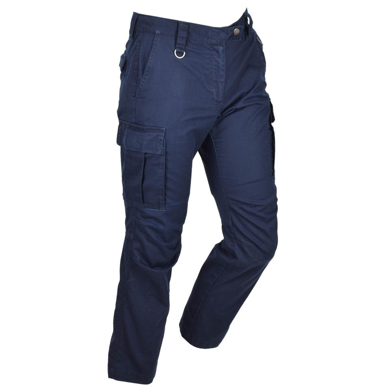 Pantalon de travail militaire néerlandais original pour femme, genoux renforcés, poches cargo, bleu