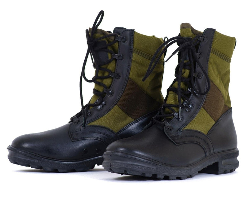 Bottes tropicales originales de l'armée allemande BALTES noir/vert OD surplus militaire NEUF