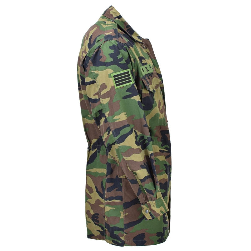 Parka militaire sud-coréenne originale M90 ​​camouflage boisé réglable pour combat sur le terrain