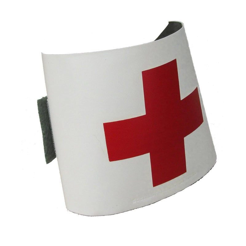 Brassard médical militaire suédois original Croix-Rouge avec sangle Velcro réglable