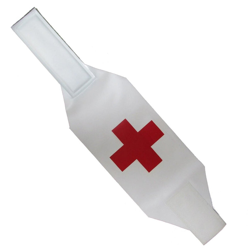 Brassard médical militaire suédois original Croix-Rouge avec sangle Velcro réglable