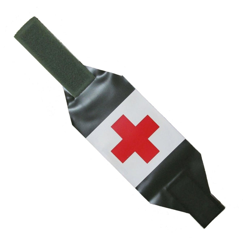 Brassard médical militaire suédois original Croix-Rouge avec sangle Velcro réglable