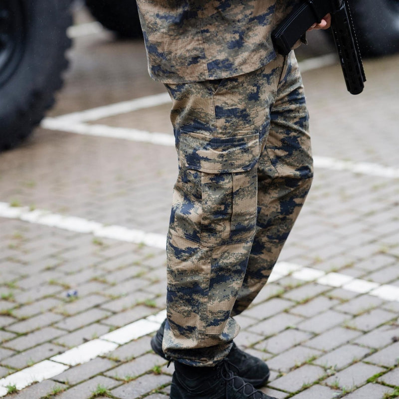 Pantalon tactique de combat ripstop bleu camouflage numérique d'origine de l'armée turque