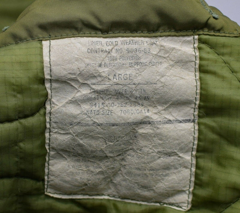 Doublure de veste militaire originale de l'armée américaine M65 pour temps froid