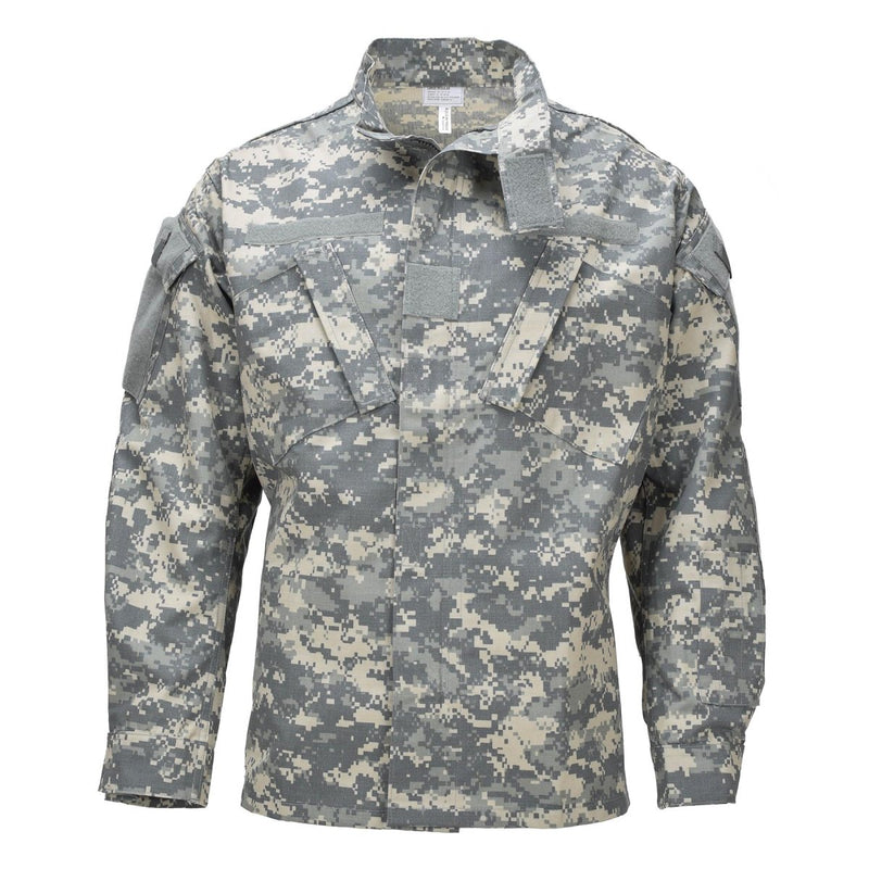 Veste d'uniforme militaire américaine originale avec coudes renforcés et camouflage numérique ACU