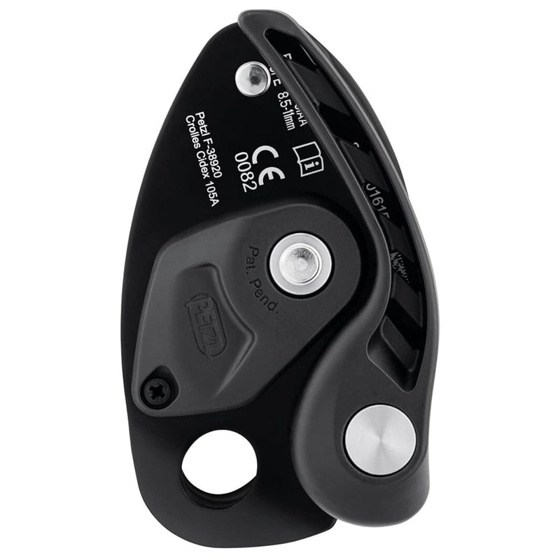 PETZL NEOX Dispositif d'assurage à freinage assisté pour escalade en moulinette Noir