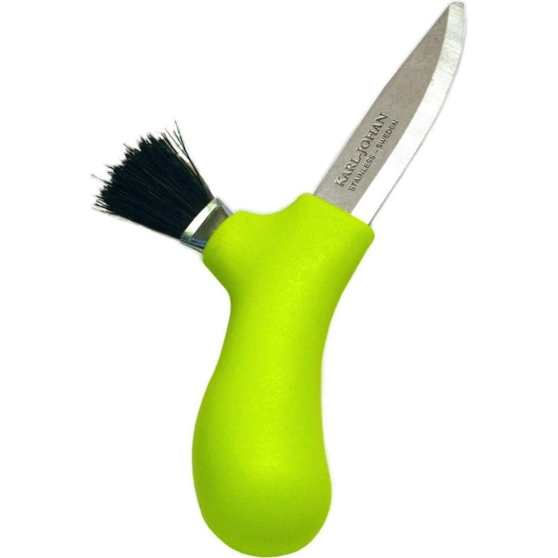 Couteau suédois MORA pour cueillette de champignons en acier inoxydable et crin de cheval véritable, brosse citron vert (10935)