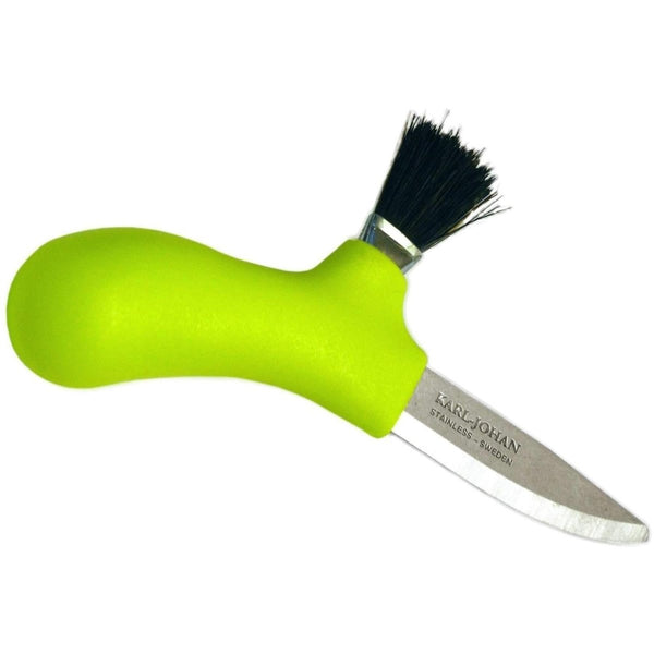 Couteau suédois MORA pour cueillette de champignons en acier inoxydable et crin de cheval véritable, brosse citron vert (10935)