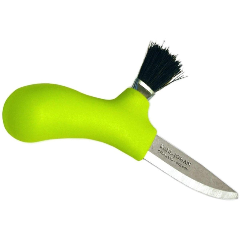 Couteau suédois MORA pour cueillette de champignons en acier inoxydable et crin de cheval véritable, brosse citron vert (10935)