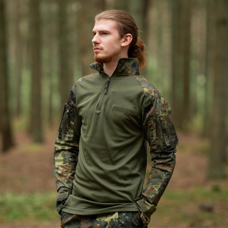 Chemises de style armée allemande de marque TACGEAR, sous-vêtements de troupes de combat, camouflage flecktarn