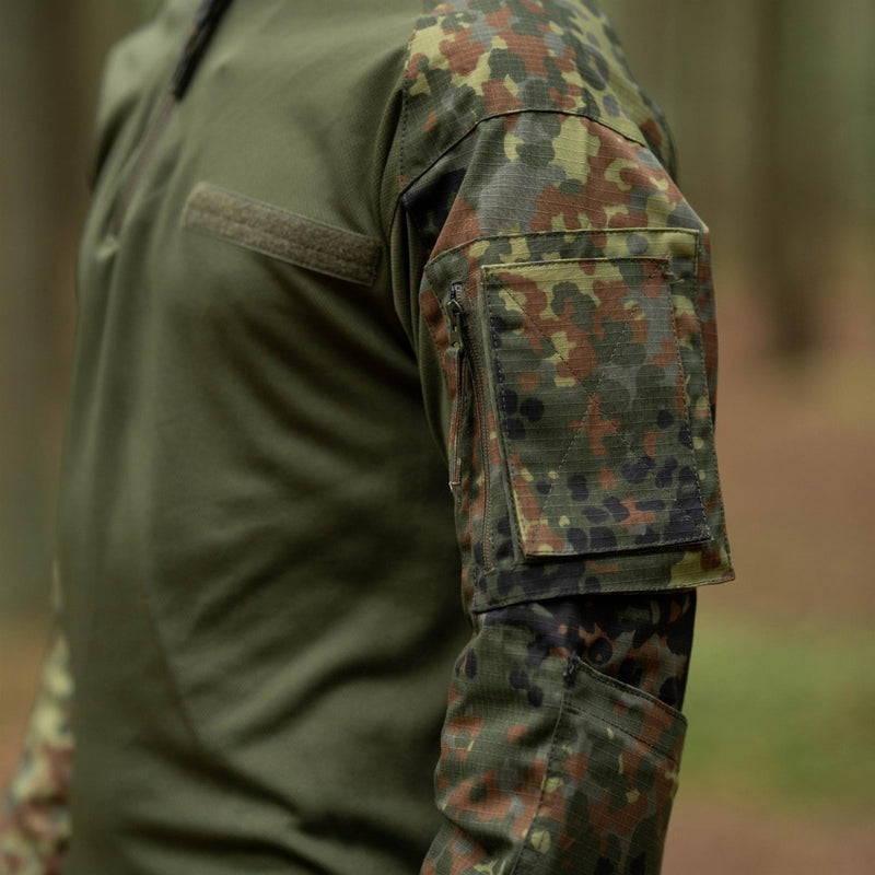 Chemises de style armée allemande de marque TACGEAR, sous-vêtements de troupes de combat, camouflage flecktarn