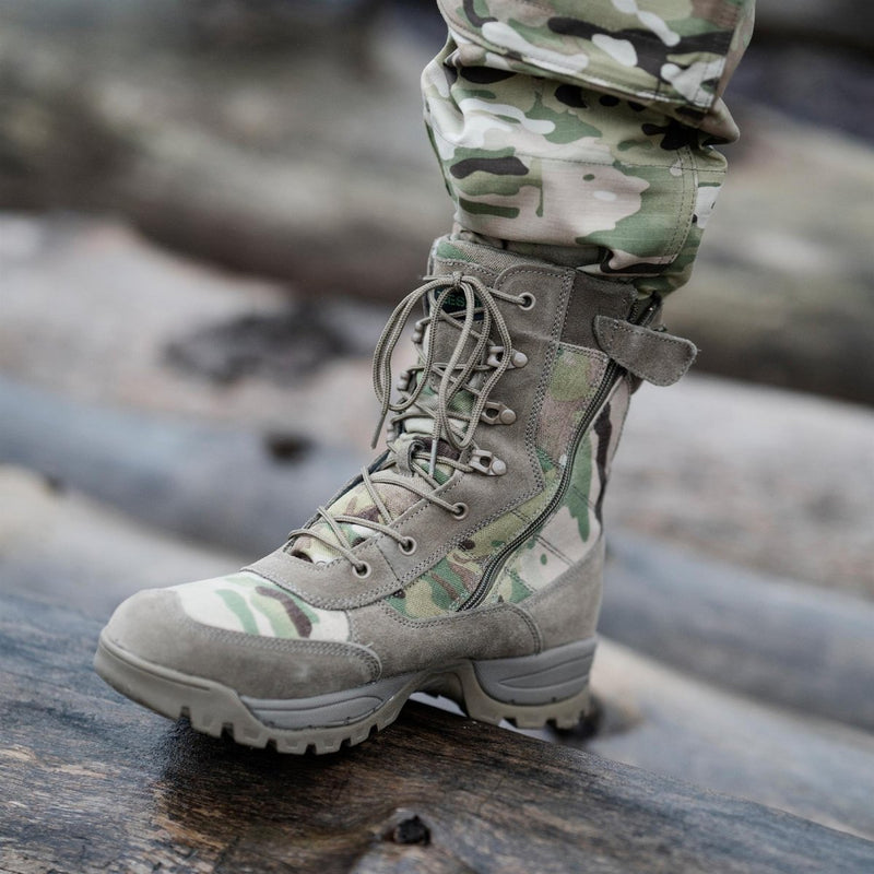 Bottes Teesar TACTICAL MULTICAM à fermeture éclair latérale pour la chasse, la randonnée, le trekking, chaussures de service