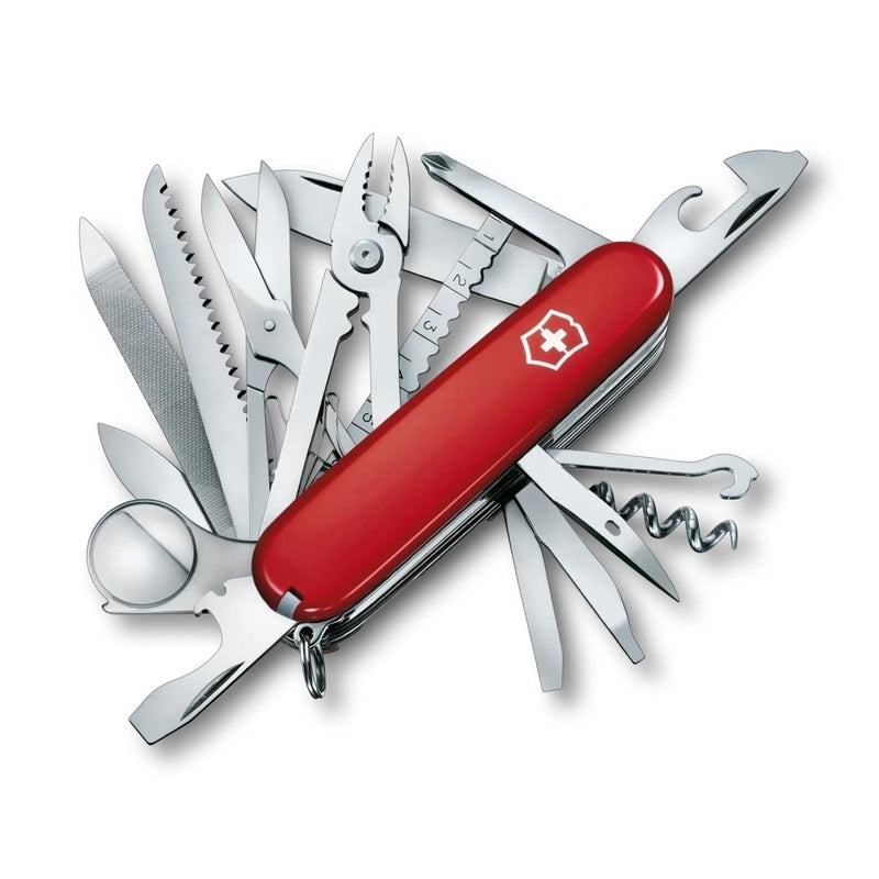 Couteau multifonction Victorinox Swiss Champ 33 fonctions en acier inoxydable avec manche rouge