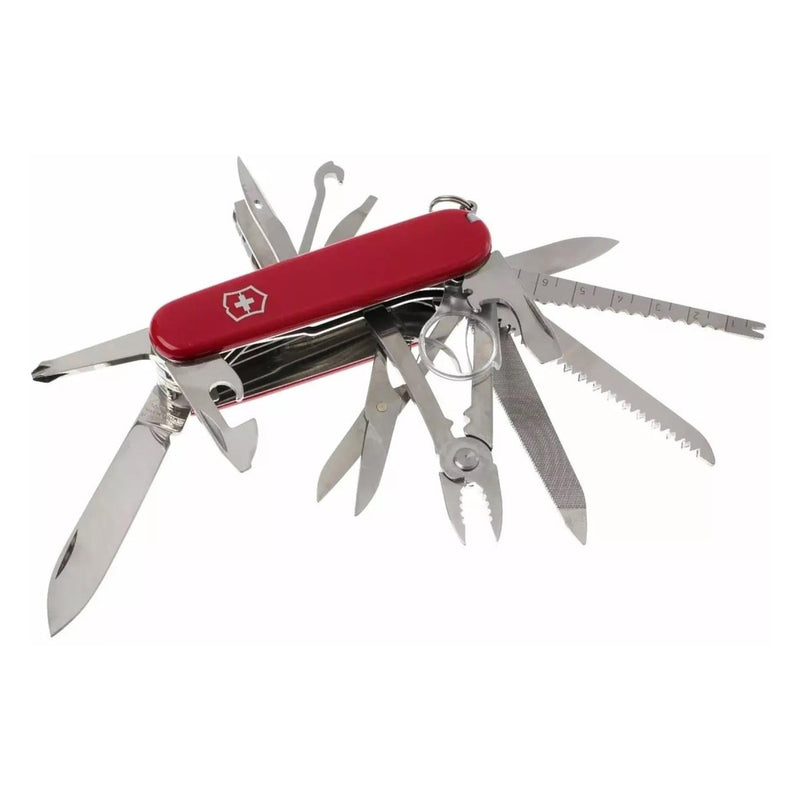 Couteau multifonction Victorinox Swiss Champ 33 fonctions en acier inoxydable avec manche rouge